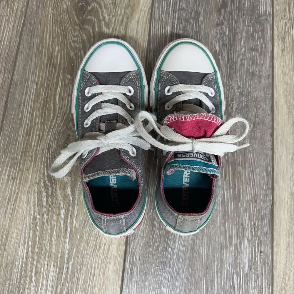 Converse Chuck Taylor All Star Double Tongue Juniors Youth US Size 11 Gray Pink